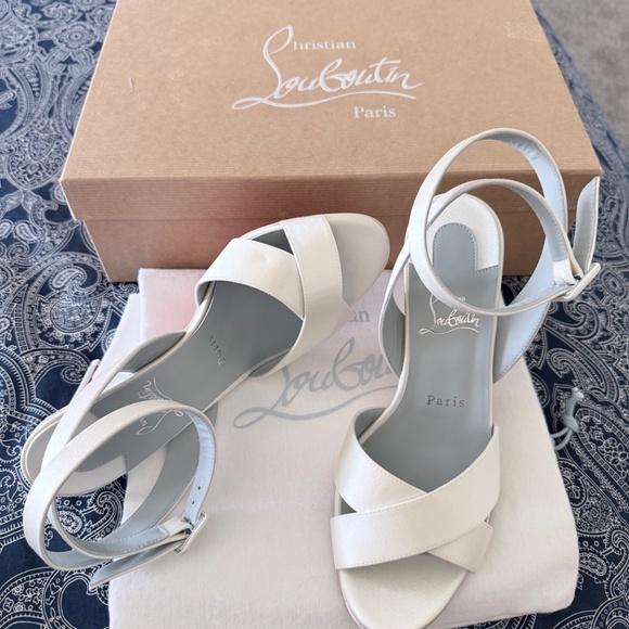 Louboutin Women’s Mariza 85 Ivory Wedding Heels - Picture 6 of 14